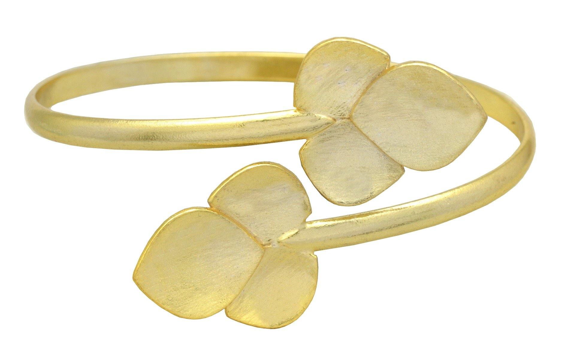 14K Gold Plated Over Brass Cuff Bracelet Silver Jewelry - YoTreasure