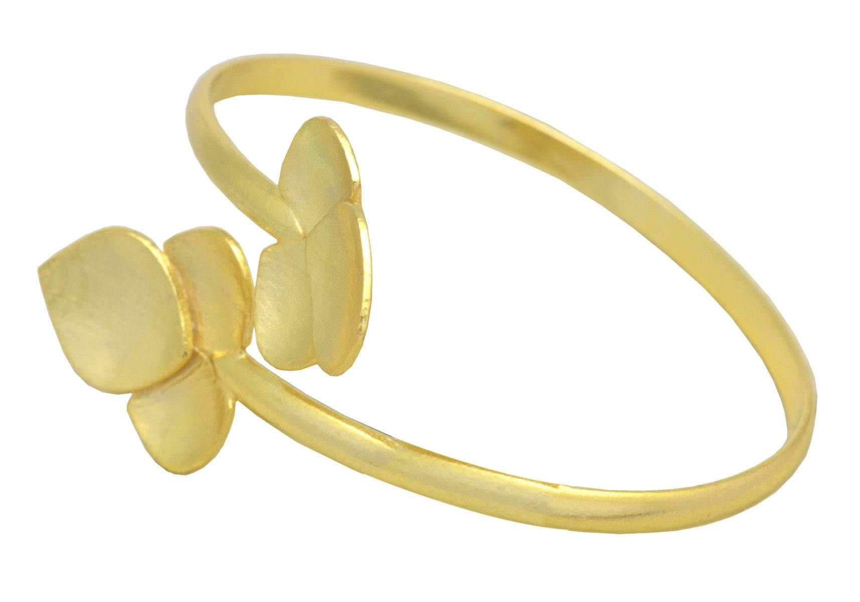 14K Gold Plated Over Brass Cuff Bracelet Silver Jewelry - YoTreasure