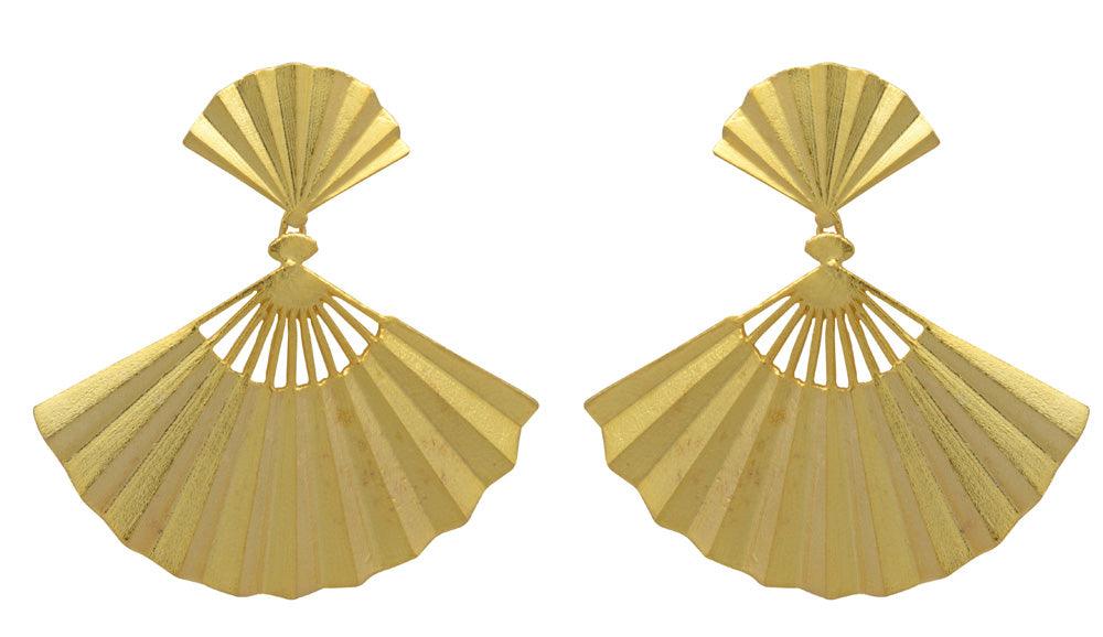 Gold Plated Over Brass Large Earrings Jewelry - YoTreasure