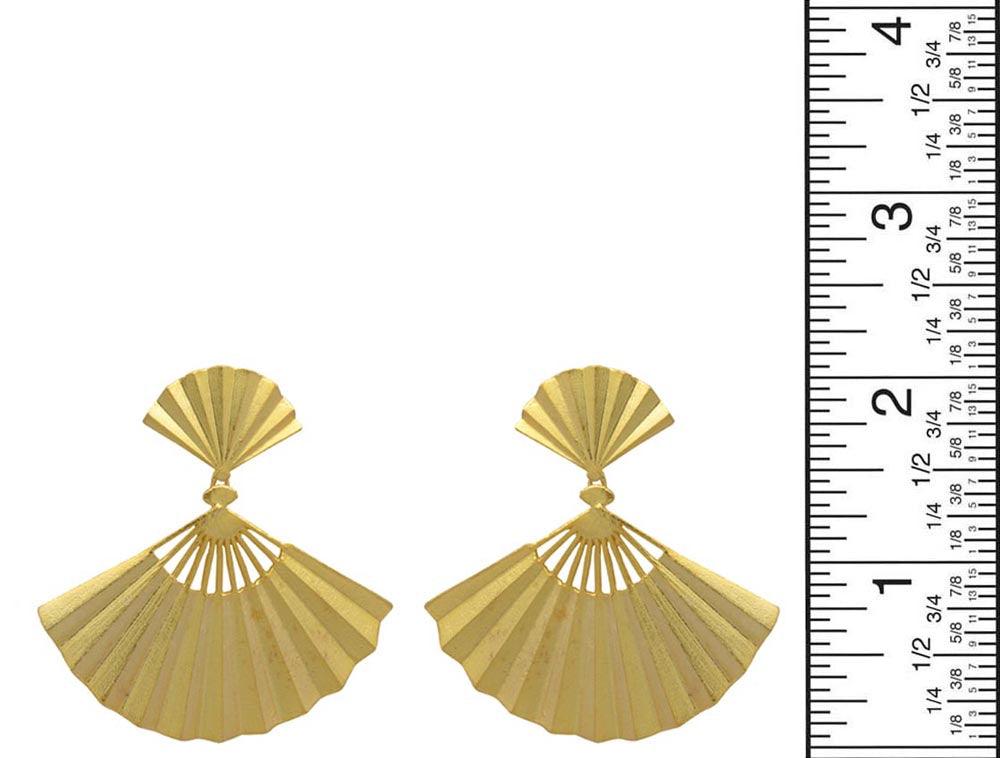 Gold Plated Over Brass Large Earrings Jewelry - YoTreasure