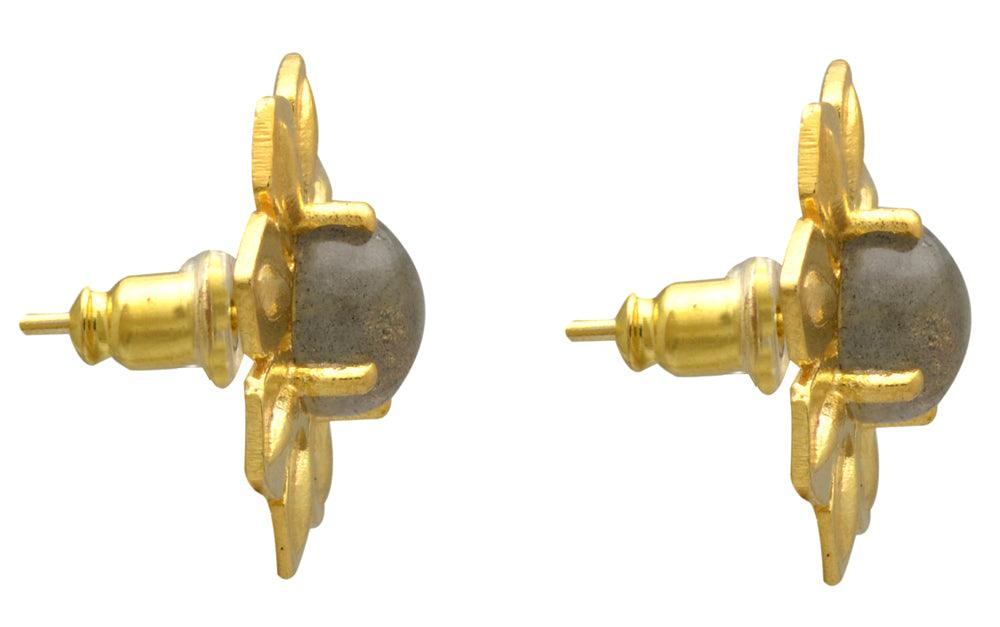 Labradorite Gold Plated Over Brass Studs Earrings Jewelry - YoTreasure