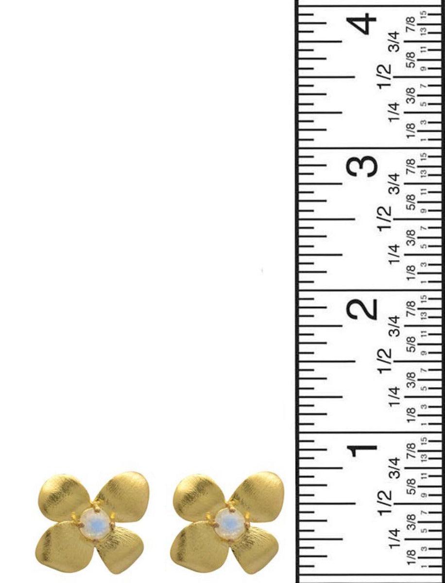 Rainbow Moonstone Gold Plated Over Brass Earrings Jewelry - YoTreasure