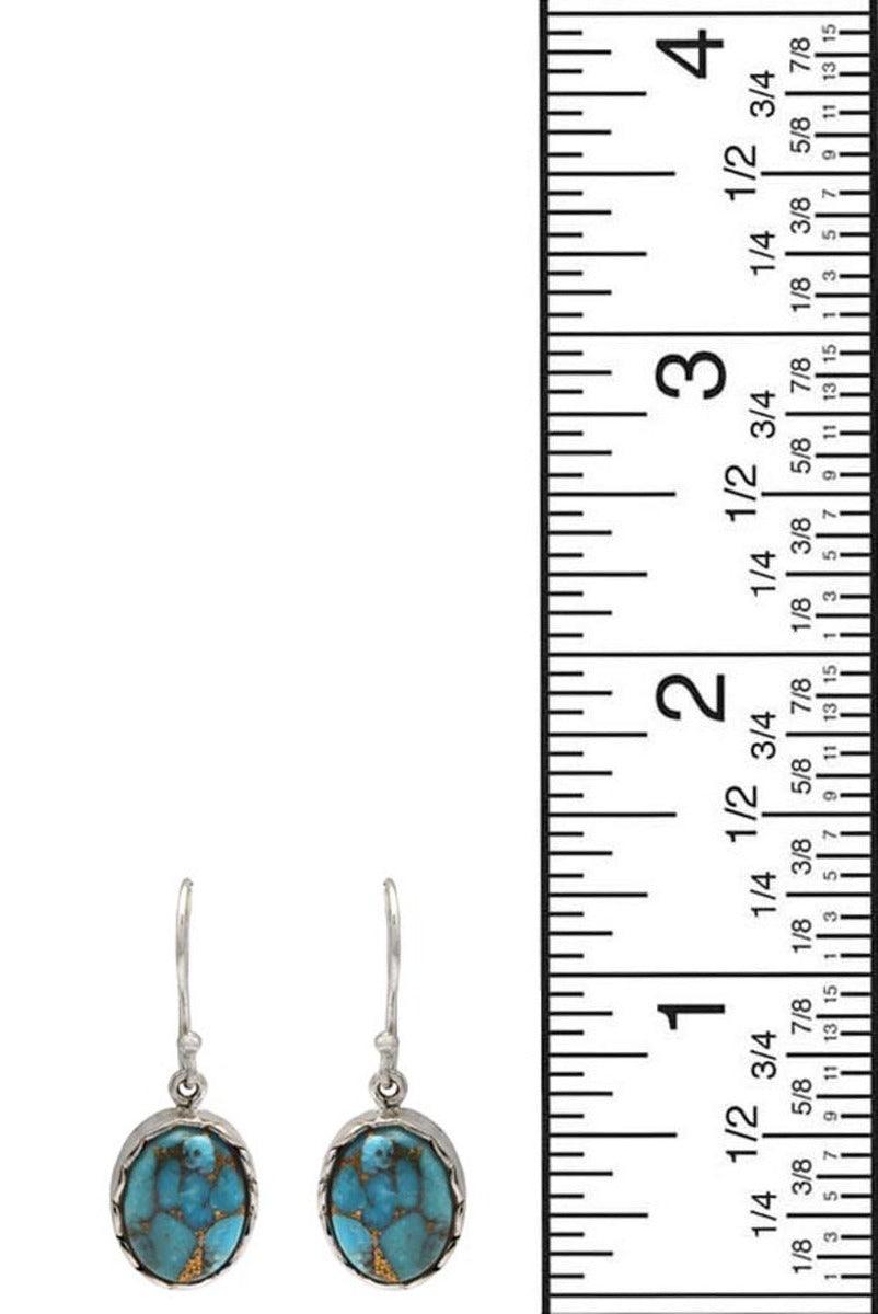 Blue Copper Turquoise 925 Solid Sterling Silver Dangle Earrings Jewelry - YoTreasure
