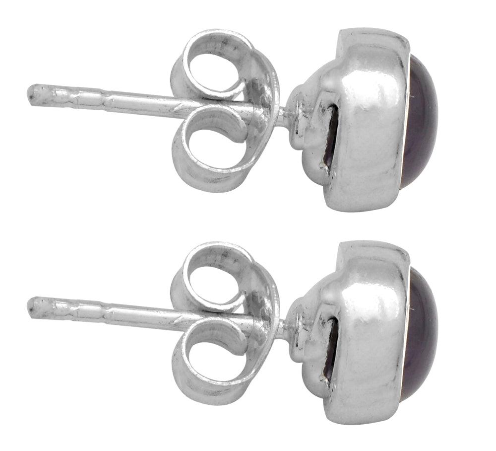 Natural Amethyst Stud 925 Solid Sterling Silver Earrings Silver Jewelry - YoTreasure