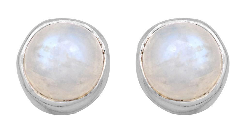 Rainbow Moonstone Stud 925 Solid Sterling Silver Earrings - YoTreasure