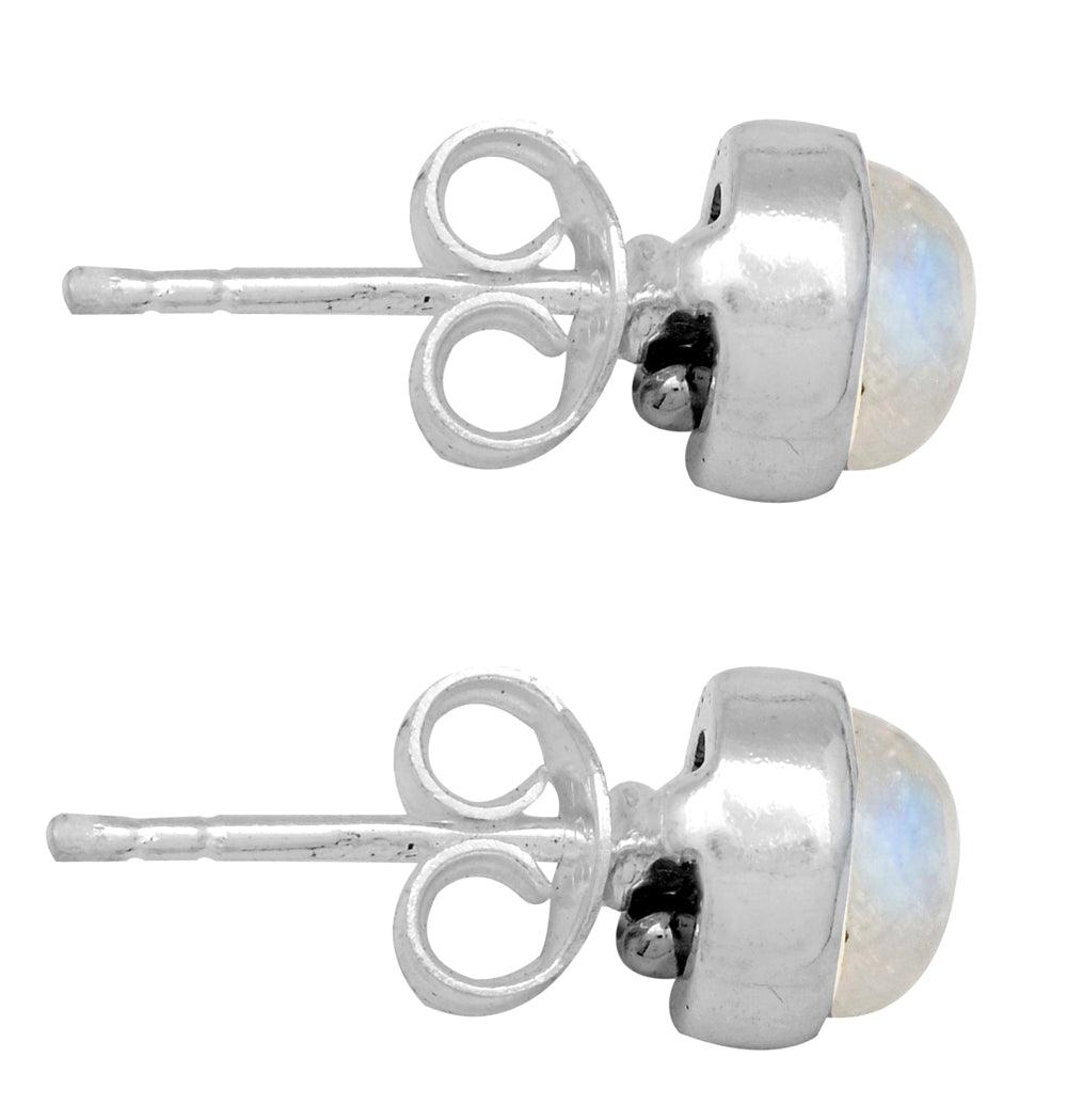 Rainbow Moonstone Stud 925 Solid Sterling Silver Earrings - YoTreasure