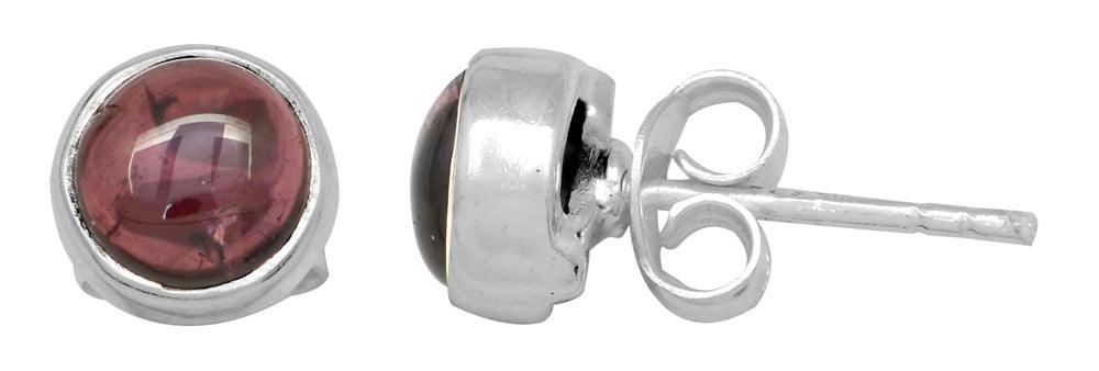Natural Garnet Stud 925 Solid Sterling Silver Earrings Silver Jewelry - YoTreasure