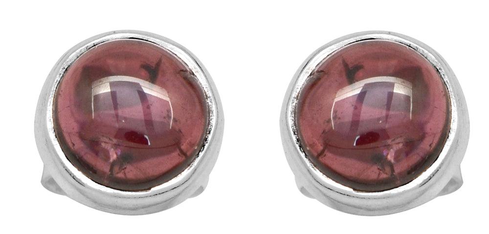 Natural Garnet Stud 925 Solid Sterling Silver Earrings Silver Jewelry - YoTreasure