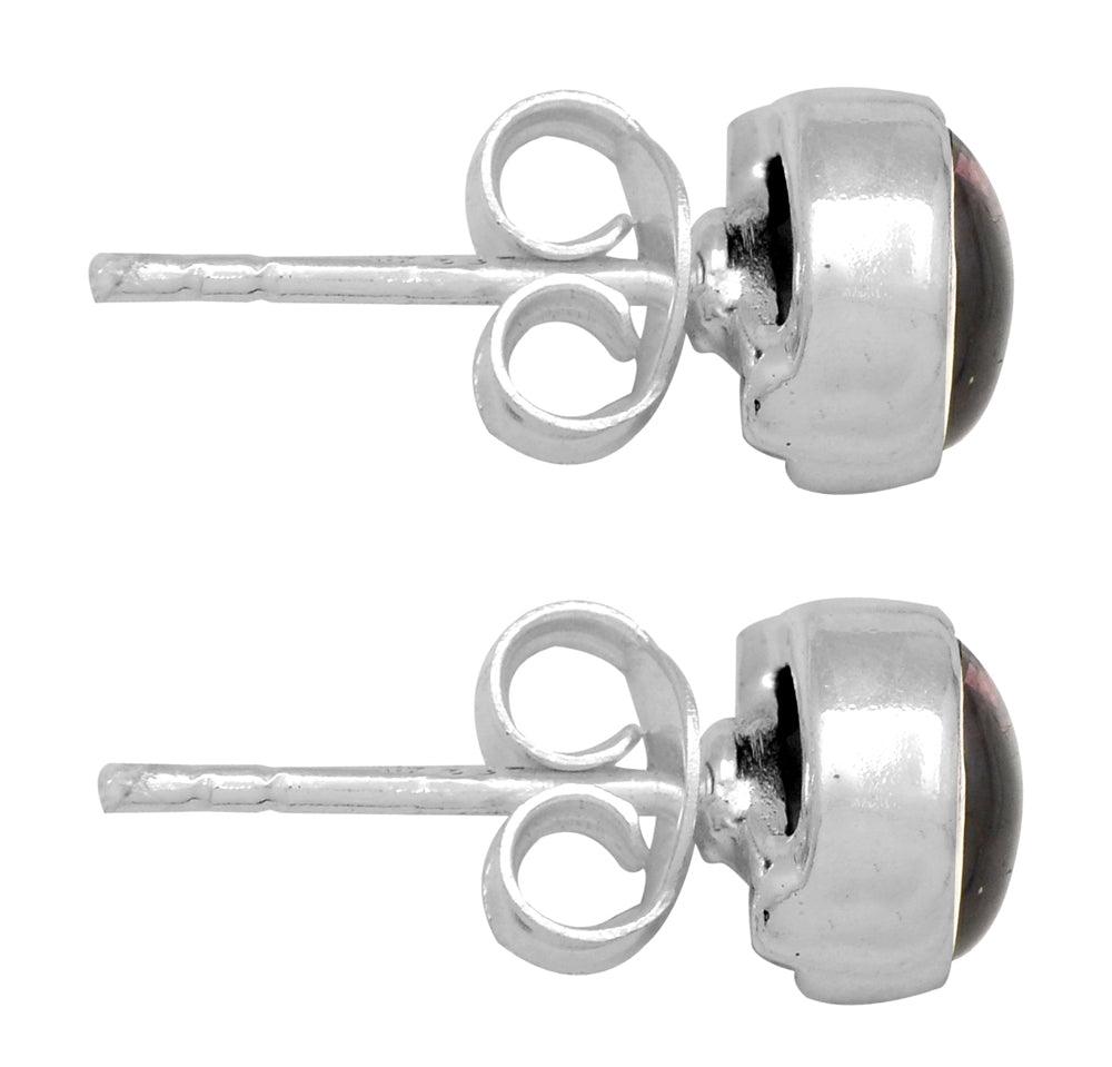 Natural Garnet Stud 925 Solid Sterling Silver Earrings Silver Jewelry - YoTreasure