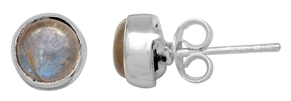 Labradorite Stud 925 Solid Sterling Silver Earrings Silver Jewelry - YoTreasure