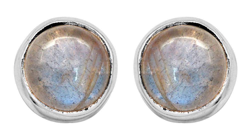 Labradorite Stud 925 Solid Sterling Silver Earrings Silver Jewelry - YoTreasure