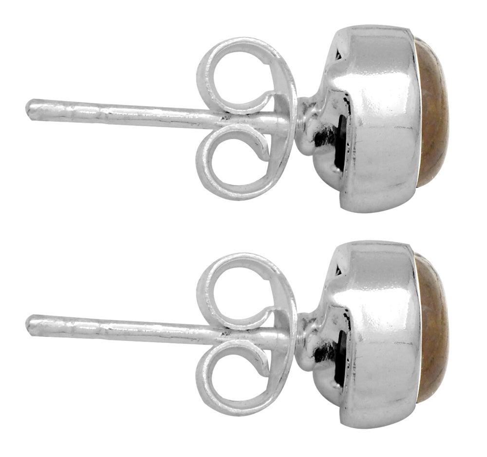 Labradorite Stud 925 Solid Sterling Silver Earrings Silver Jewelry - YoTreasure