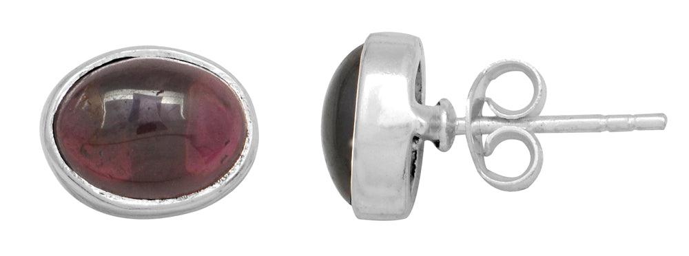 Natural Garnet Solid 925 Sterling Silver Stud Earrings - YoTreasure