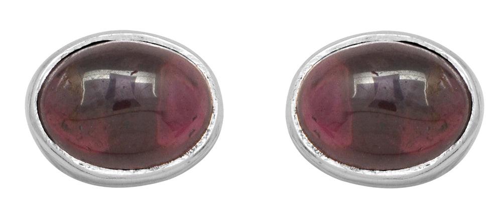 Natural Garnet Solid 925 Sterling Silver Stud Earrings - YoTreasure