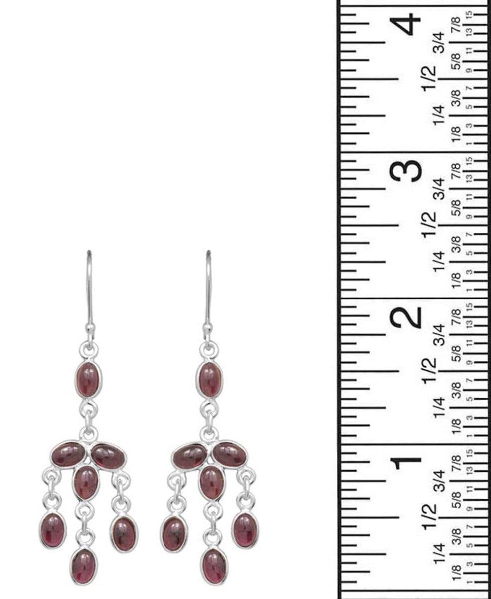 Natural Garnet Dangling 925 Solid Sterling Silver Earrings Silver Jewelry - YoTreasure
