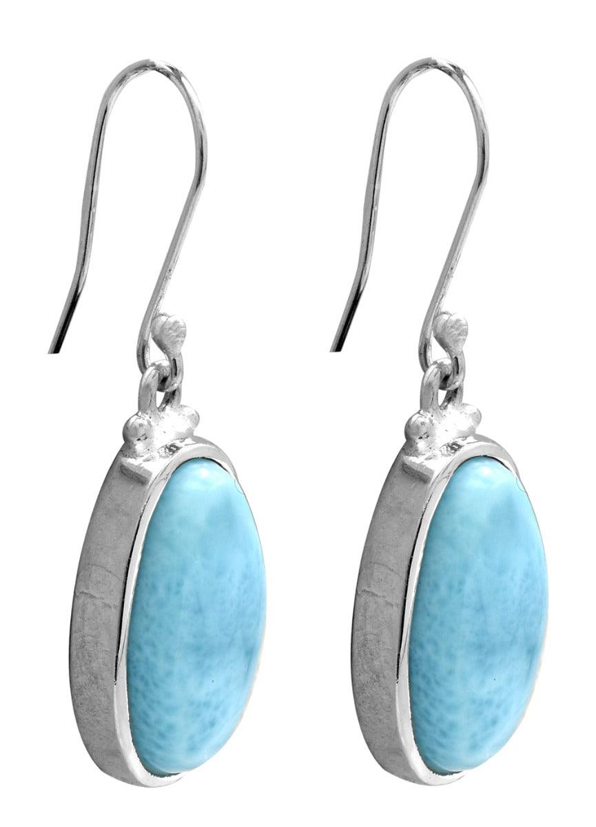 Larimar Solid 925 Sterling Silver Dangle Earrings Jewelry - YoTreasure