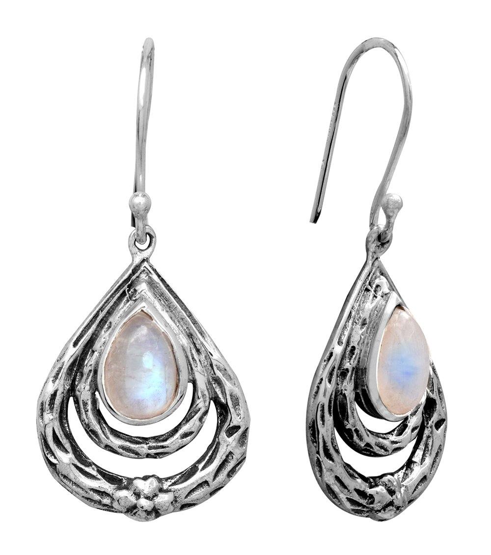 Moonstone 925 Solid Sterling Silver Gemstone Earrings - YoTreasure
