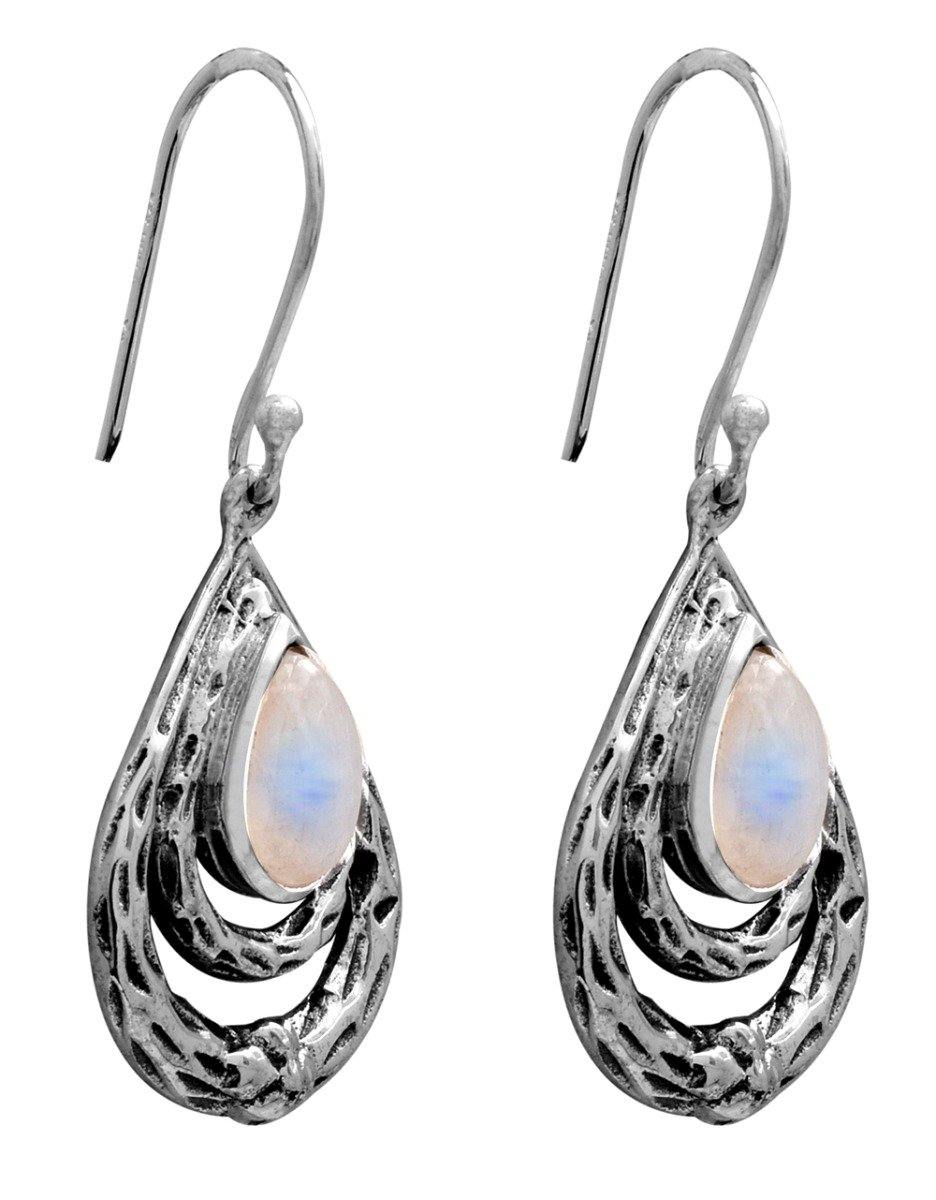 Moonstone 925 Solid Sterling Silver Gemstone Earrings - YoTreasure