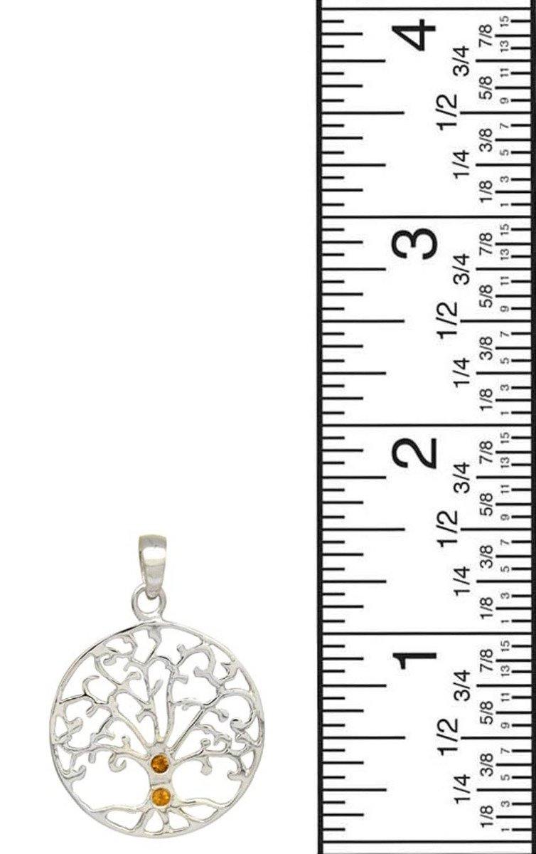 1.41" Tree of Life Citrine 925 Solid Sterling Silver Chain Pendant Jewelry - YoTreasure