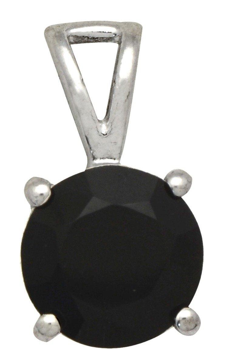 YoTreasure 3/4" Black Onyx 925 Solid Sterling Silver Pendant Necklace With Chain Silver Jewelry - YoTreasure