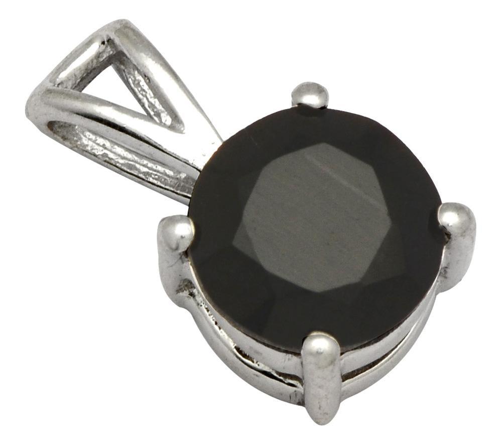 YoTreasure 3/4" Black Onyx 925 Solid Sterling Silver Pendant Necklace With Chain Silver Jewelry - YoTreasure