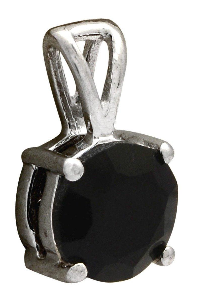 YoTreasure 3/4" Black Onyx 925 Solid Sterling Silver Pendant Necklace With Chain Silver Jewelry - YoTreasure
