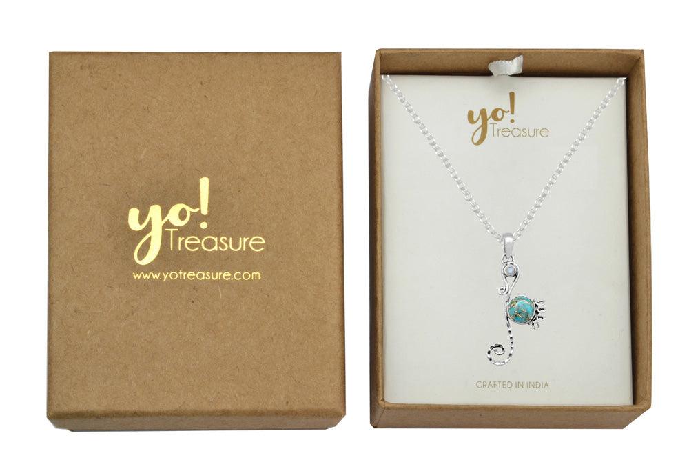 Blue Copper Turquoise Rainbow Moonstone 925 Solid Sterling Silver Pendant Necklace Silver Jewelry - YoTreasure