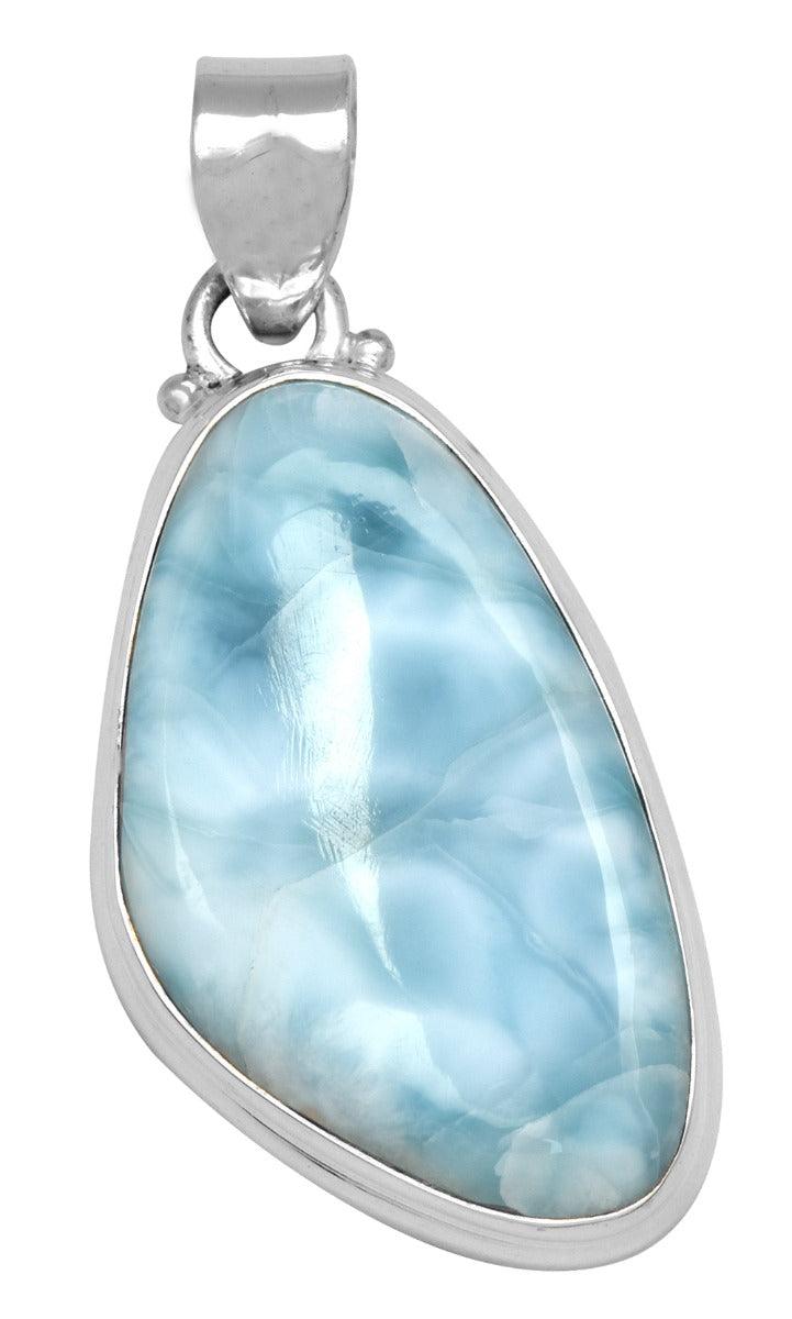 Larimar 2" 925 Solid Sterling Silver Pendant With 18 Inch Chain Necklace Silver Jewelry - YoTreasure