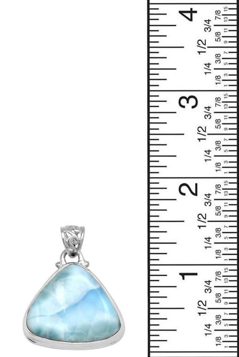 Natural Larimar  2" Long 925 Solid Sterling Silver Pendant With 18" Chain Necklace - YoTreasure