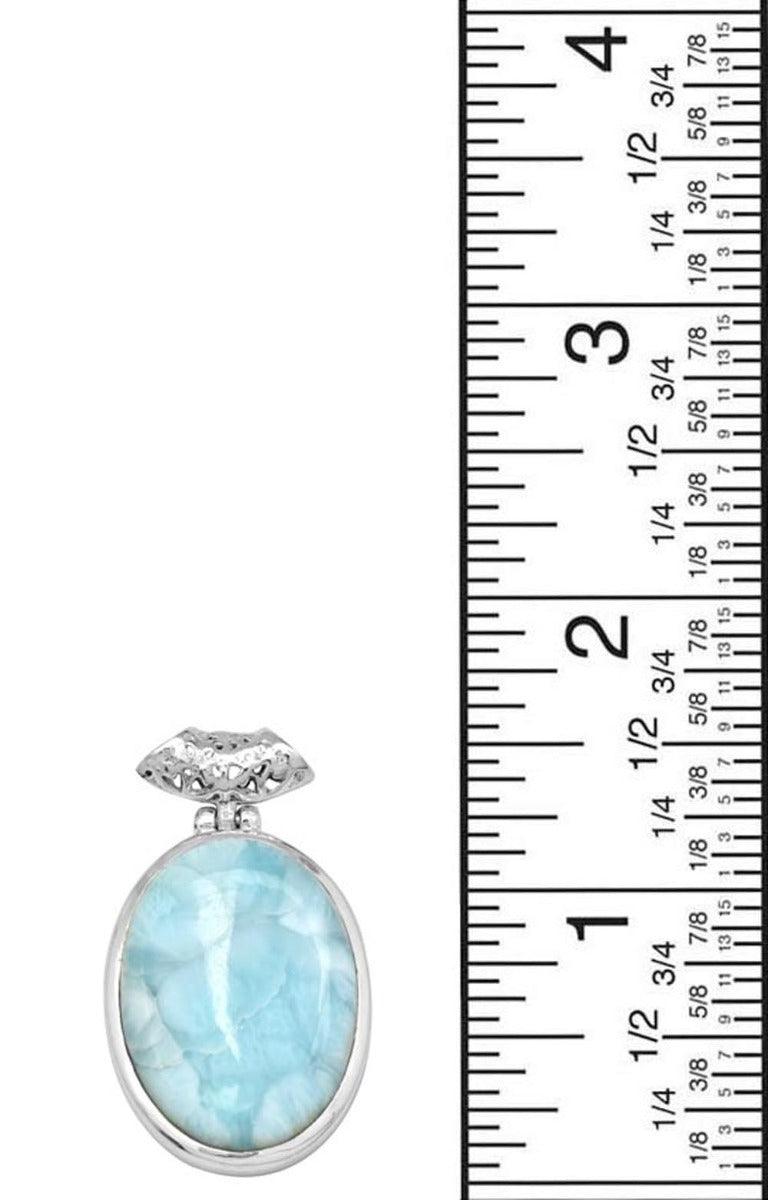 Natural Larimar 925 Solid Sterling Silver Pendant Necklace Silver Jewelry - YoTreasure
