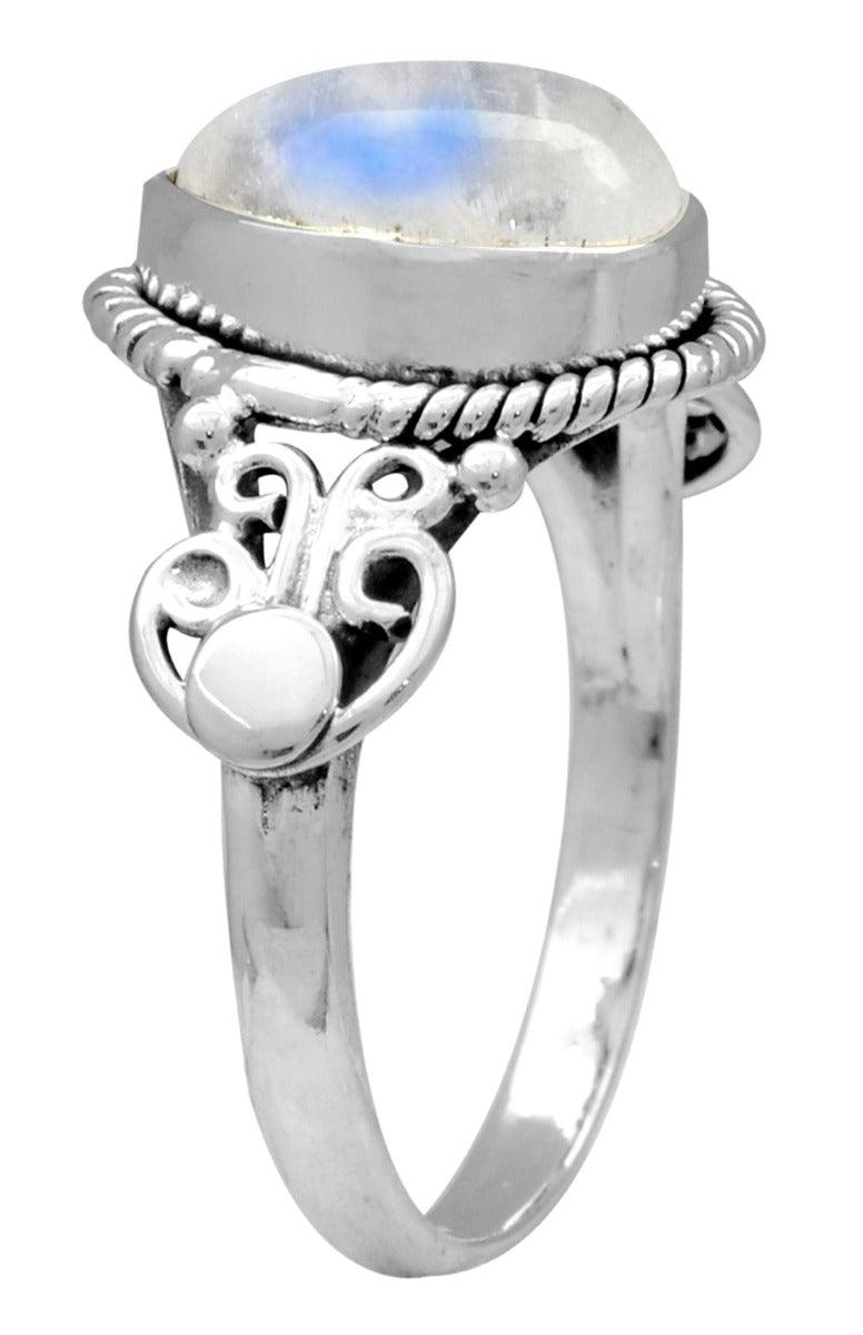 Rainbow Moonstone Solid 925 Sterling Silver Ring Jewelry - YoTreasure