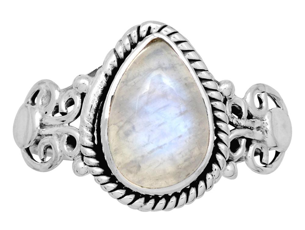 Rainbow Moonstone Solid 925 Sterling Silver Ring Jewelry - YoTreasure