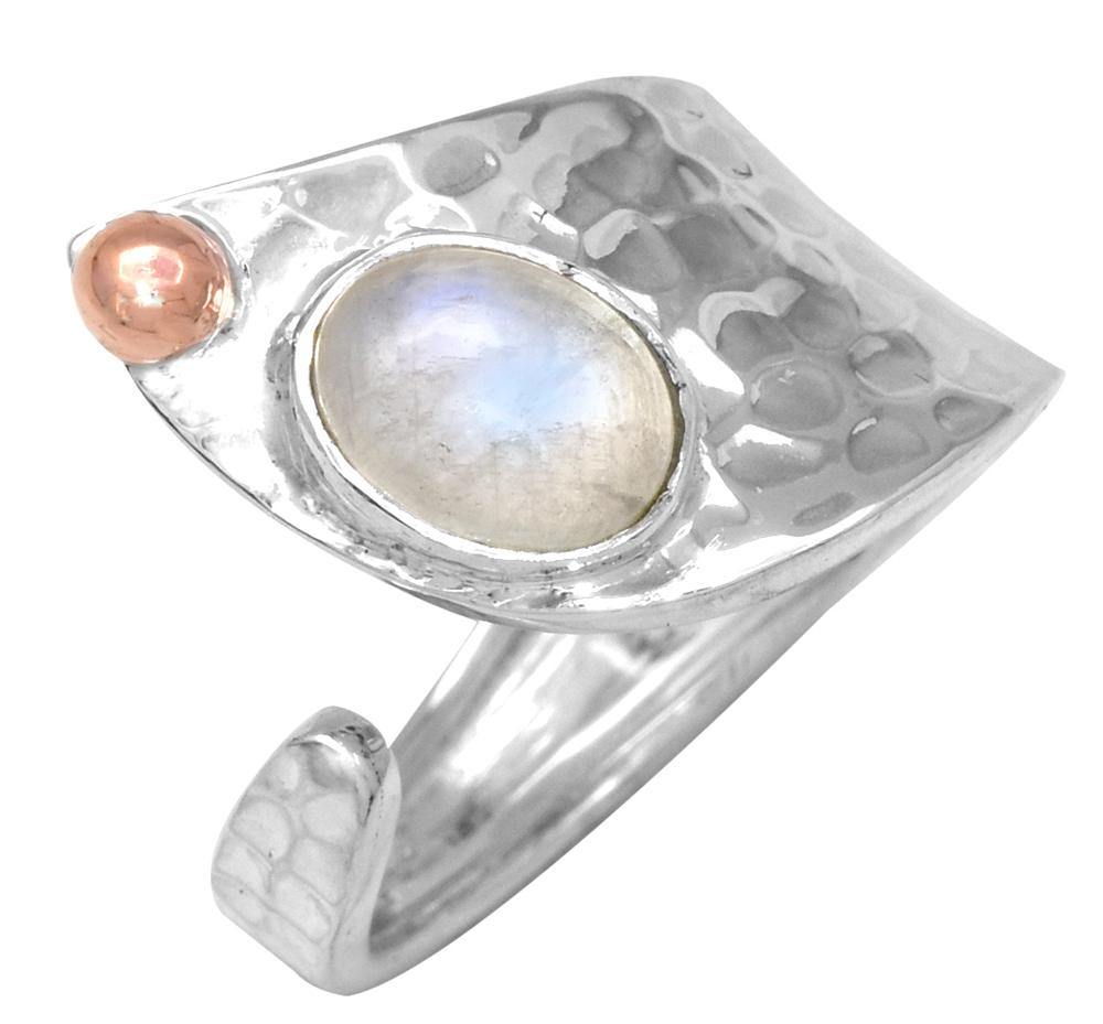 Rainbow Moonstone Solid 925 Sterling Silver Ring Jewelry - YoTreasure