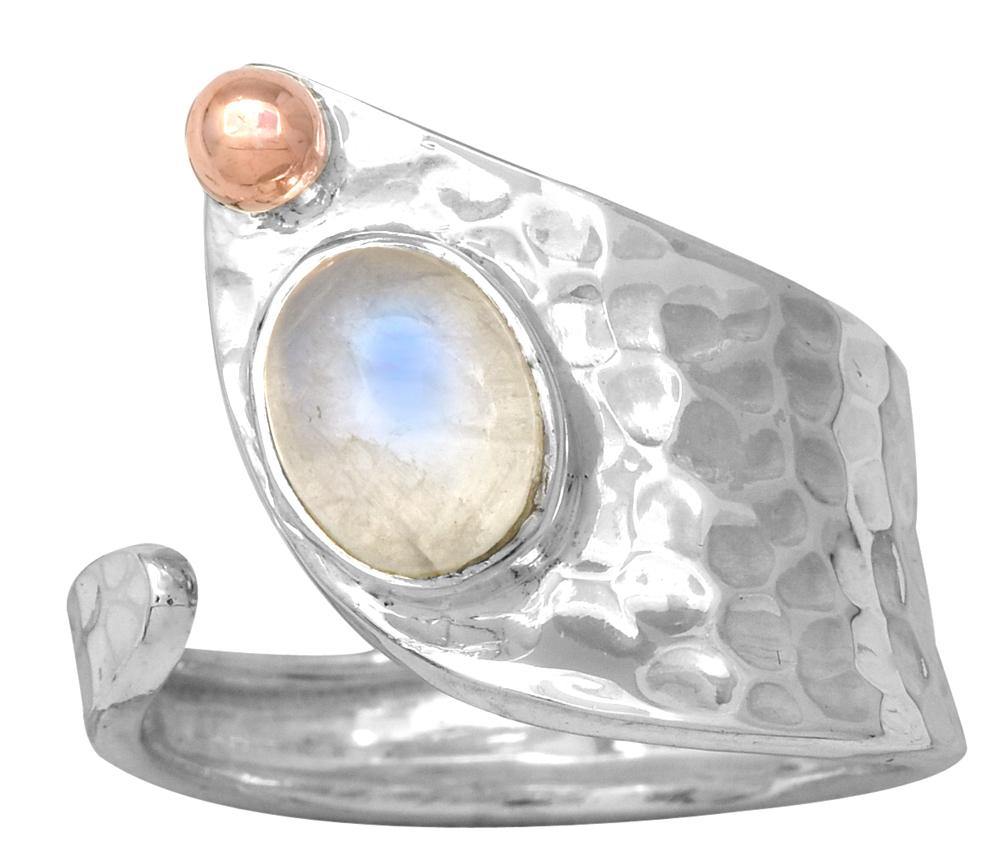 Rainbow Moonstone Solid 925 Sterling Silver Ring Jewelry - YoTreasure