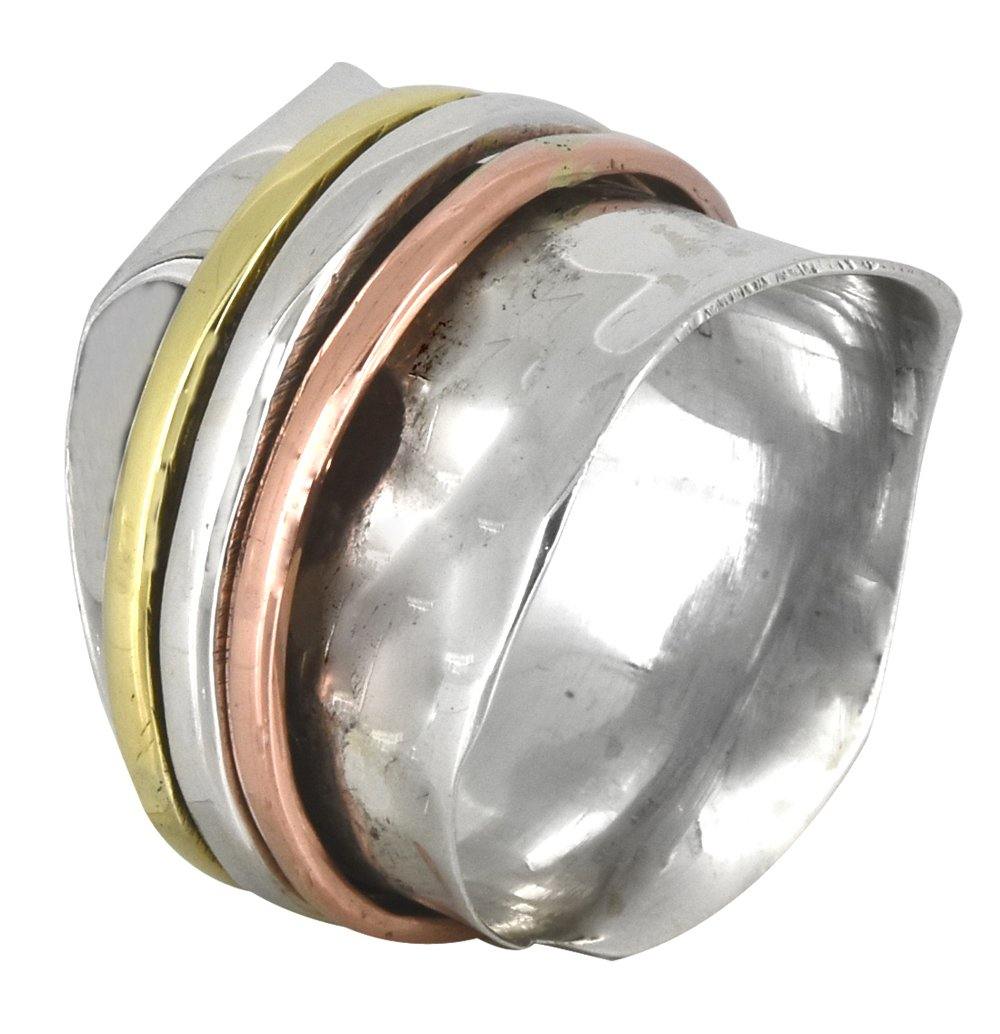 925 Sterling Silver Brass Copper Band Rings Silver Jewelry - YoTreasure