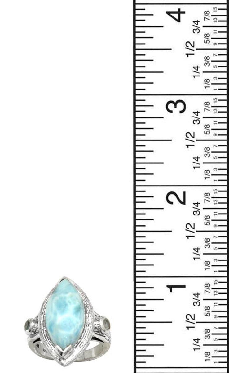 Larimar Blue Topaz Solid 925 Sterling Silver Ring Jewelry - YoTreasure