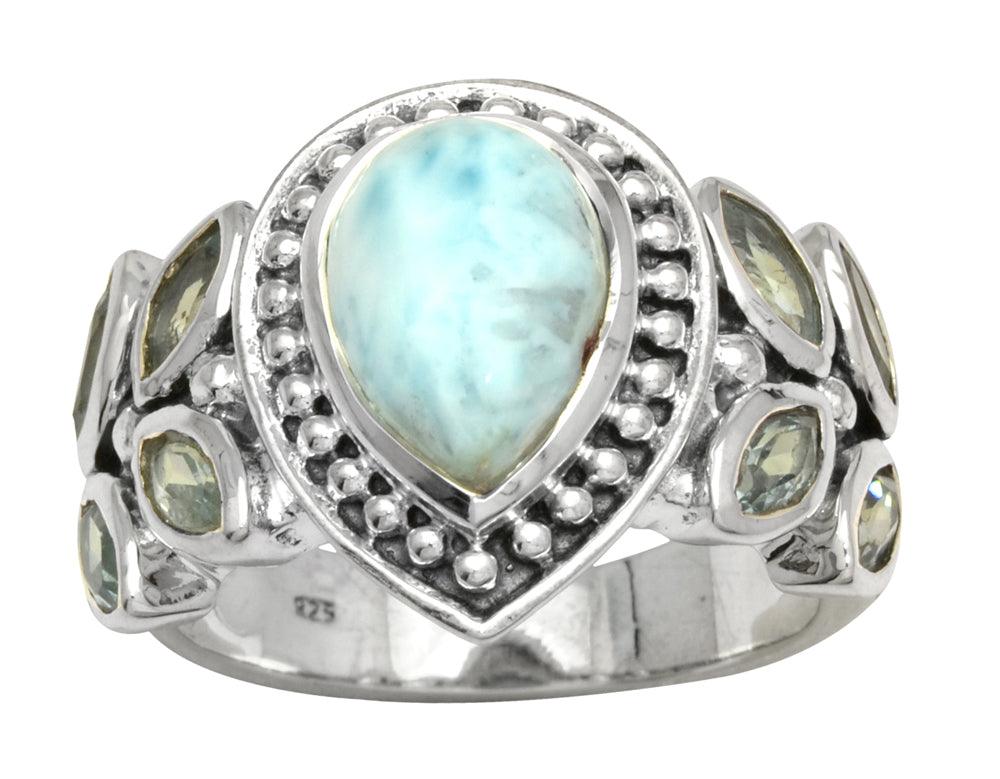 Larimar Blue Topaz Gemstone Ring - YoTreasure