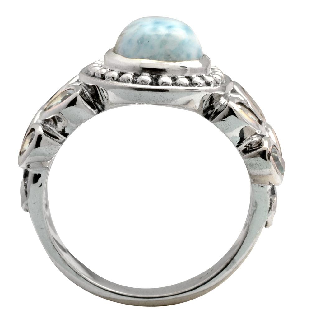 Larimar Blue Topaz Gemstone Ring - YoTreasure
