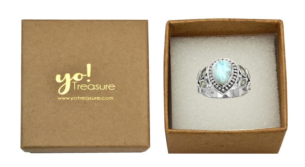 Larimar Blue Topaz Gemstone Ring - YoTreasure