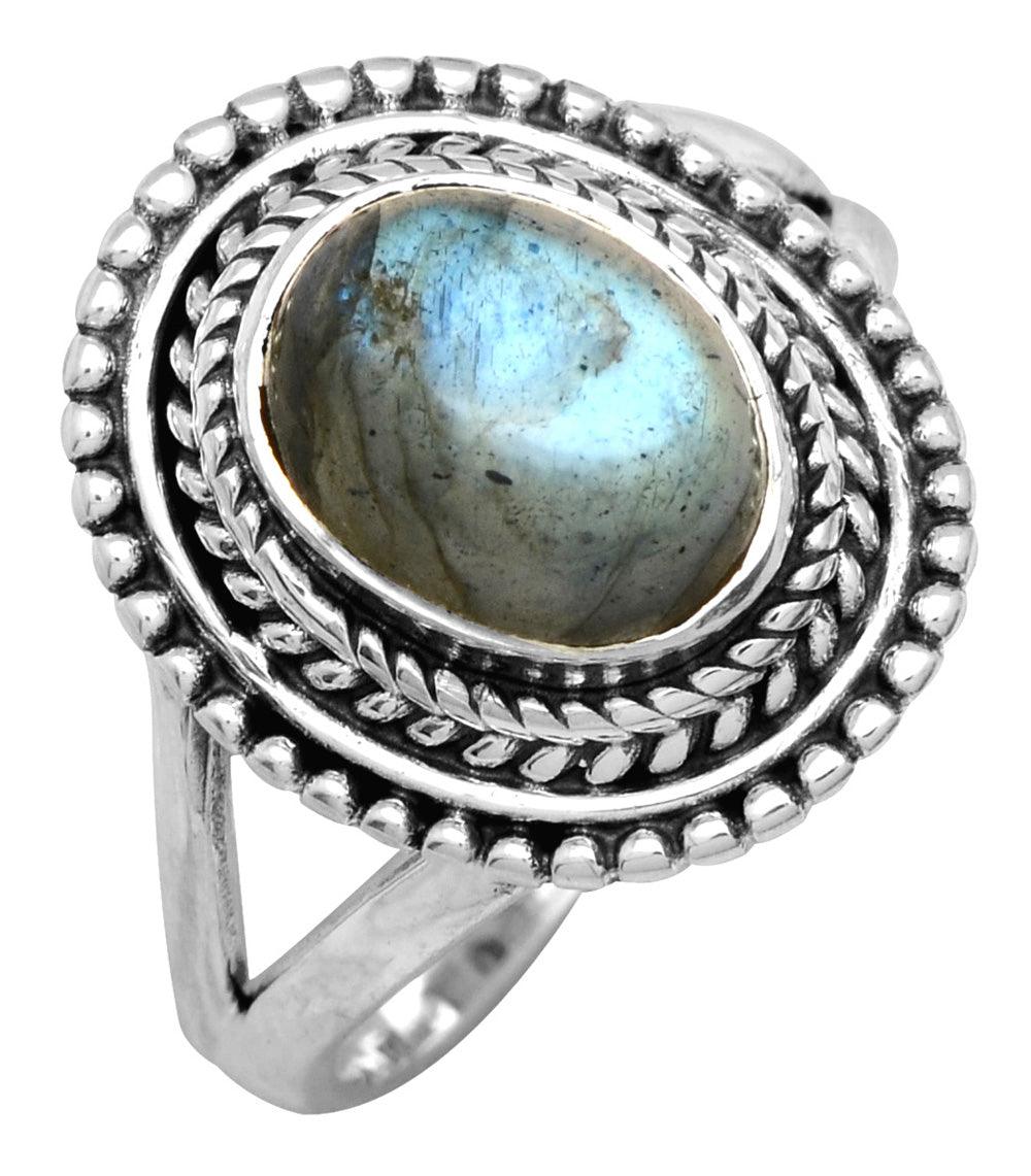 Labradorite Solid 925 Sterling Silver Ring Jewelry - YoTreasure