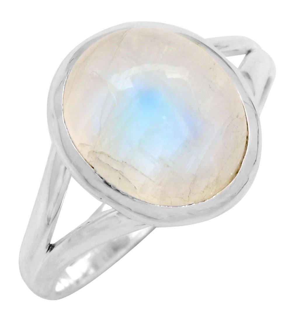 Rainbow Moonstone 925 Sterling Silver Rings Silver Jewelry - YoTreasure