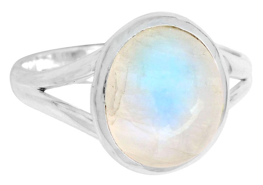 Rainbow Moonstone 925 Sterling Silver Rings Silver Jewelry - YoTreasure