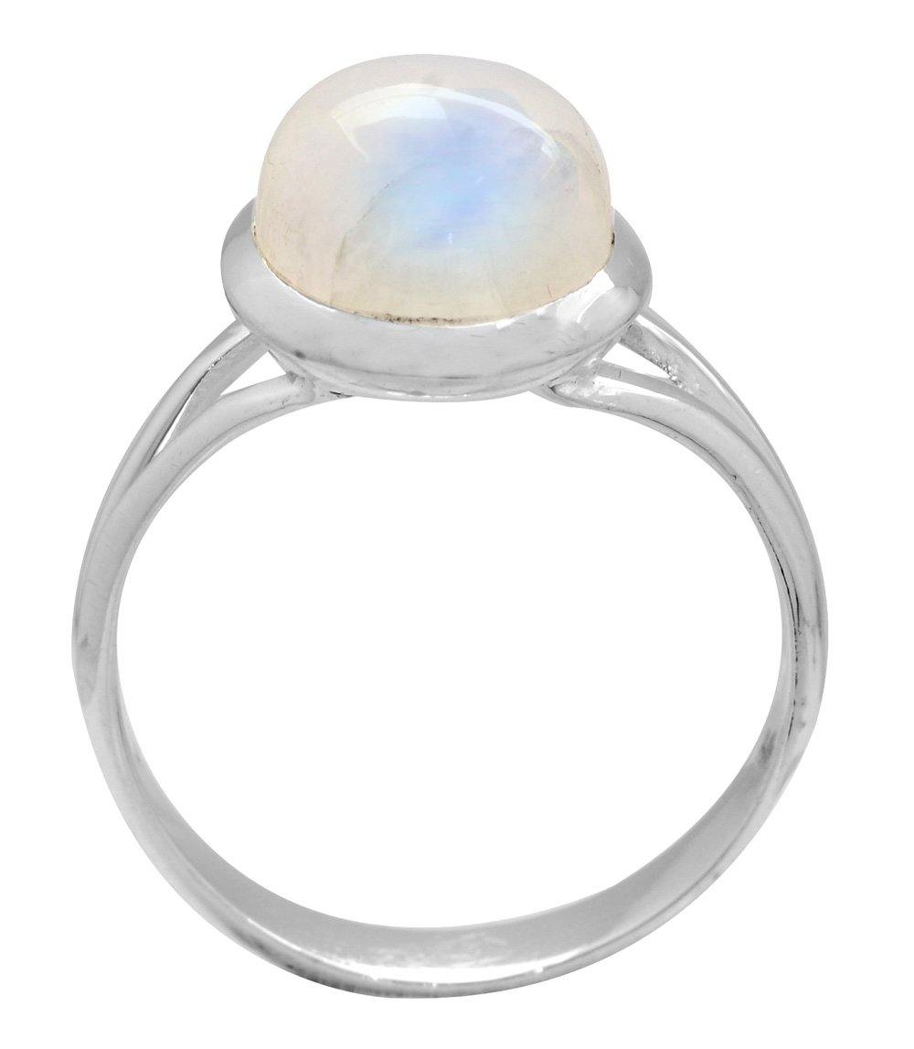 Rainbow Moonstone 925 Sterling Silver Rings Silver Jewelry - YoTreasure