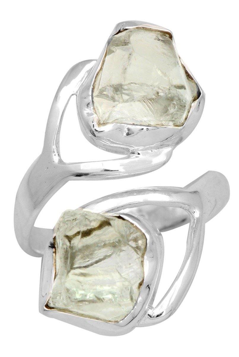 Rough Green Amethyst 925 Sterling Silver Rings Silver Jewelry - YoTreasure