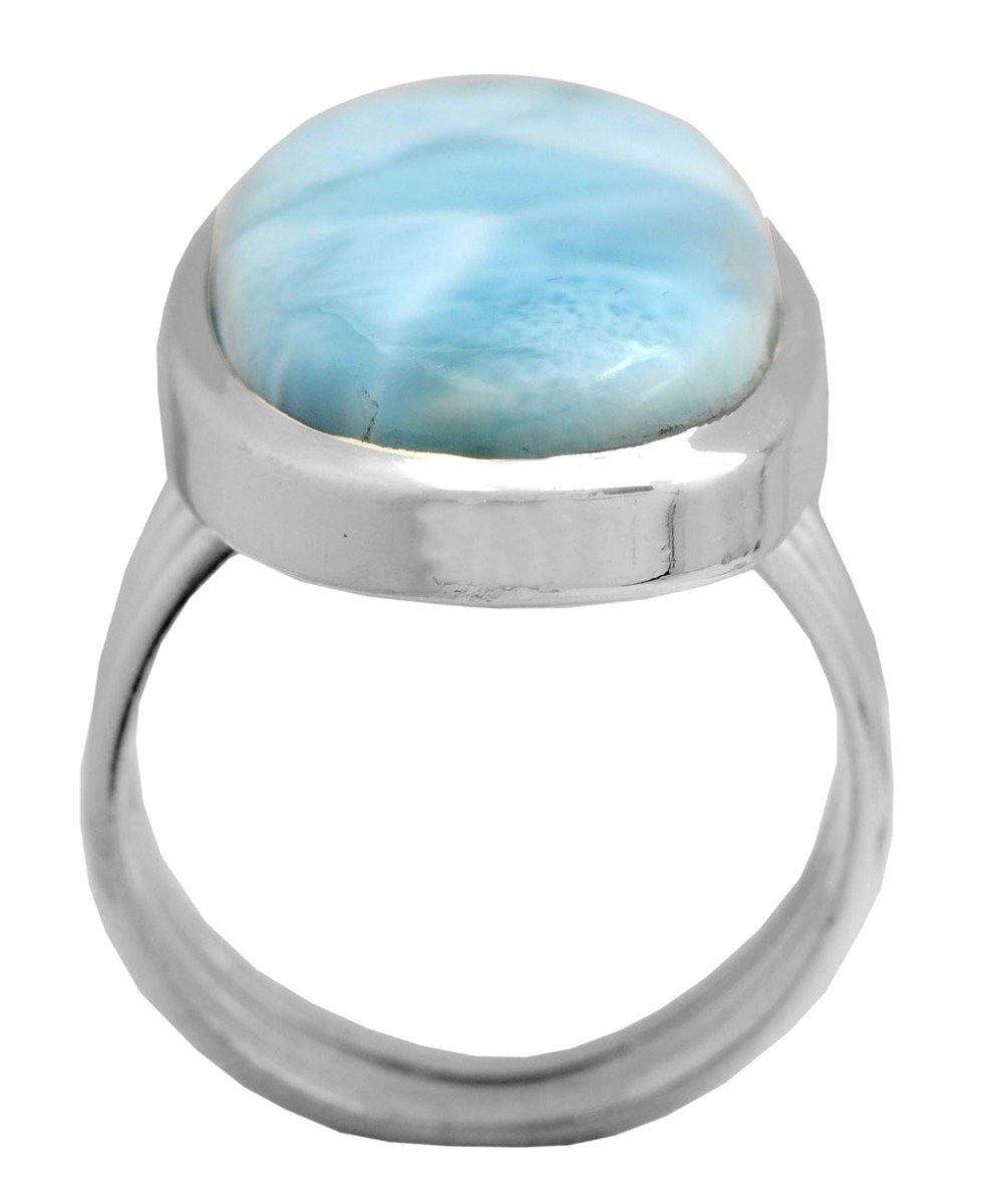 Natural Larimar Ring 925 Sterling Silver Gemstone Jewelry - YoTreasure