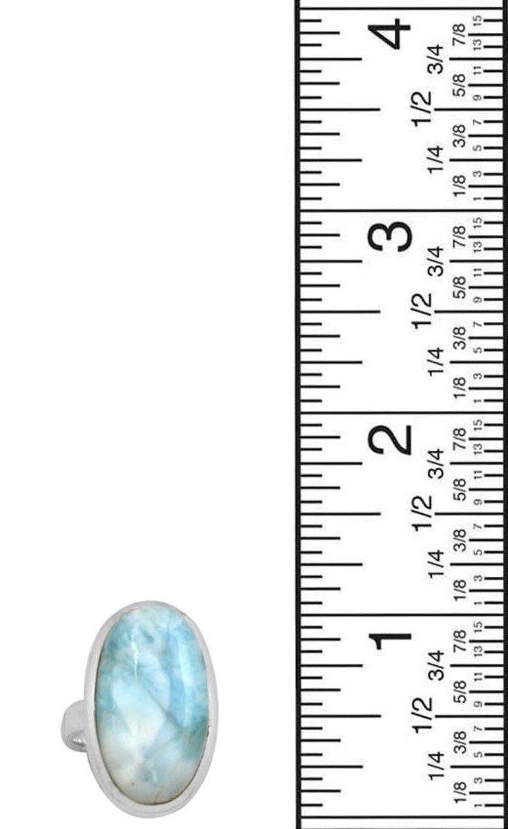 Natural Larimar 925 Sterling Silver Ring - YoTreasure