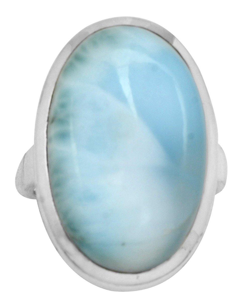 Natural Larimar 925 Sterling Silver Rings Silver Jewelry - YoTreasure
