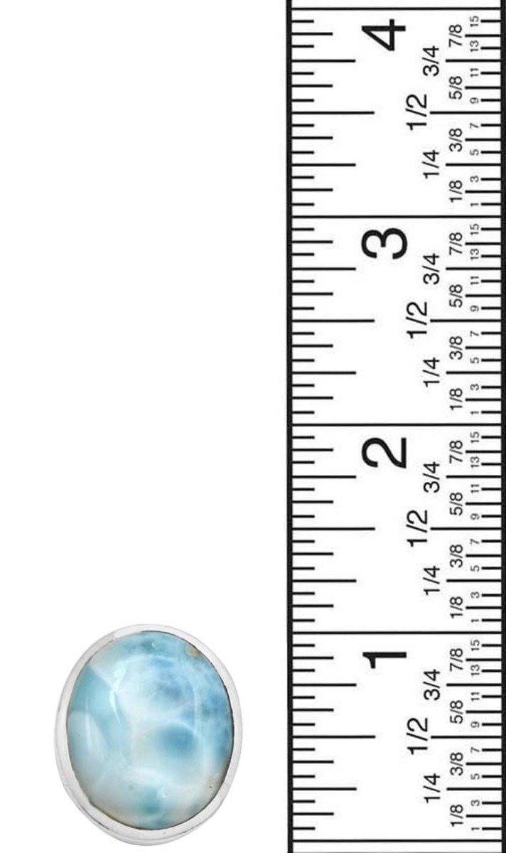 Natural Larimar 925 Sterling Silver Rings Silver Jewelry - YoTreasure
