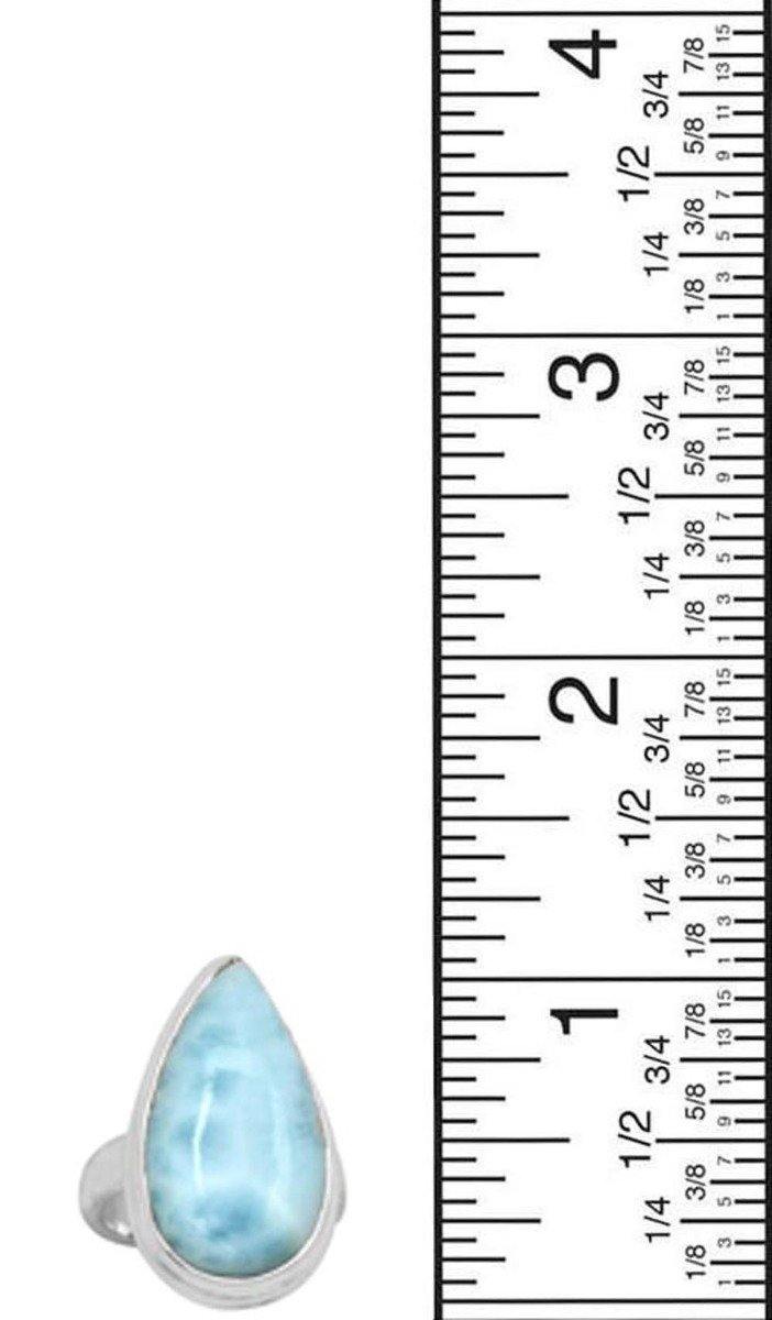 Natural Larimar 925 Sterling Silver Rings Silver Jewelry - YoTreasure