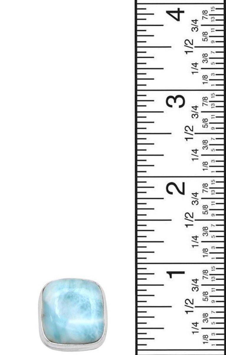 Natural Larimar 925 Sterling Silver Rings Silver Jewelry - YoTreasure